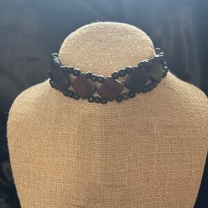Handcrafted Black Beaded Choker Necklace